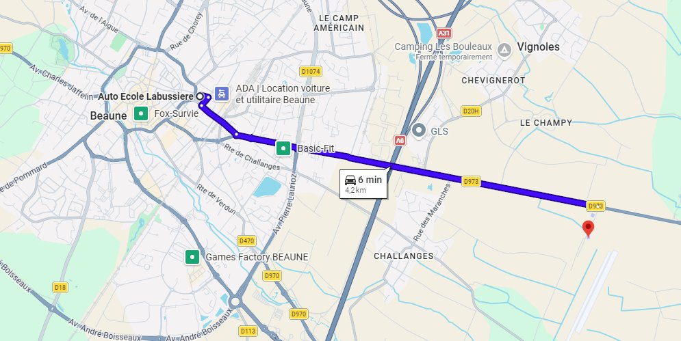 Localisation de notre piste moto